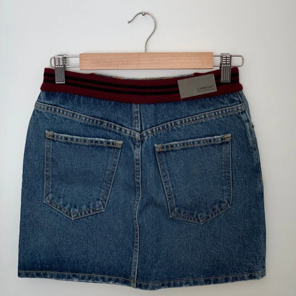 NWT - LF Carmar Rib Colin Denim Jean Skirt